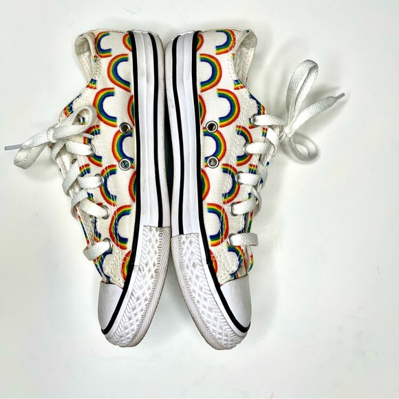 Converse rainbow print sneakers low top size 1.5 - Picture 2 of 7